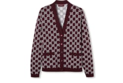 Reversible GG wool jacquard cardigan