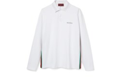 Polo de piqué de algodón con tribanda Web