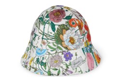 Reversible printed silk bucket hat