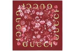 Carré in twill di seta con stampa Flora