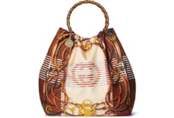 Bolso tote de seda con asa de bambú maxi