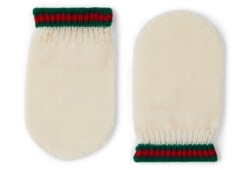 Muffole neonato in lana con Web