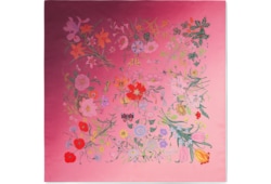 Pañuelo cuadrado sarga seda estampado Flora