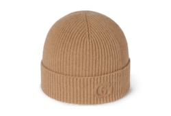 Cappello in cashmere con patch