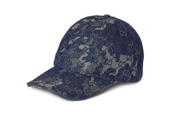 Cappellino da baseball in denim GG con Web