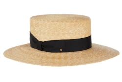 Straw hat with grosgrain detail