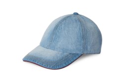 Denim baseball hat with Double G