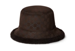 GG suede and merino wool hat