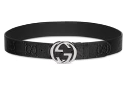 Wide belt with Interlocking G buckle