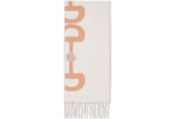 Wool cashmere scarf with intarsia