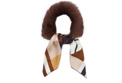 Fuzzy fabric and silk neck tie
