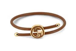 Bracelet with enamel Round Interlocking G