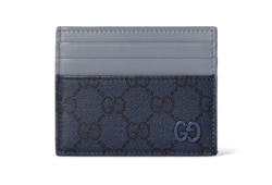 Tarjetero con GG y ribete azul empolvado