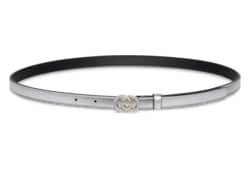 Thin belt with Interlocking G buckle