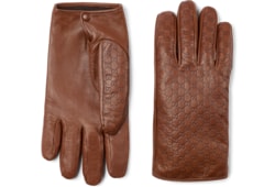 Embossed GG leather gloves