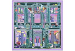 Pañuelo cuadrado de sarga de seda estampada