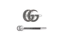 Double G hair slide set with crystals