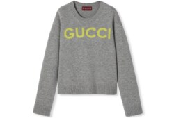 Wool top with Gucci intarsia