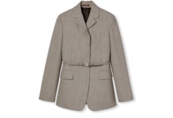 Giacca in lana a quadretti con cintura