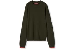 Maglione in lana e cashmere con finiture con motivo Web