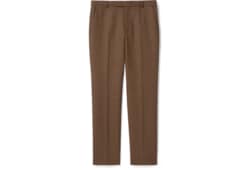Pantalone in lana pied de poule con ricamo