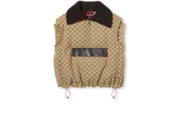 Weste aus GG Canvas mit Lederetikett
