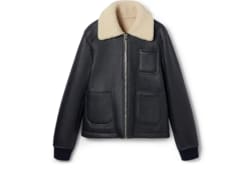 Veste en shearling avec finition en nappa
