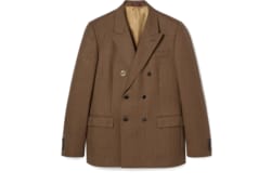 Veste en laine à imprimé pied de poule à double boutonnage