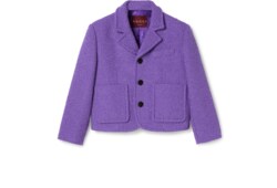 Veste en coton et laine bouclés