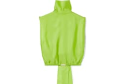 Top in twill di viscosa con fiocco annodabile al collo