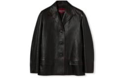 Chaqueta de piel suave con efecto envejecido