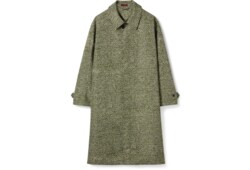 Bonded poplin coat with bouclé print