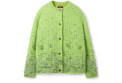 Veste en laine avec broderies florales