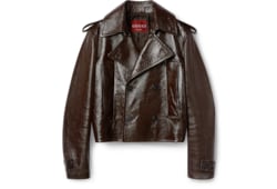 Chaqueta motera de piel brillante