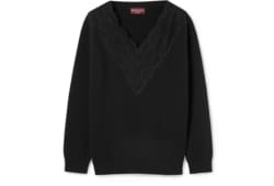 Pullover aus Wolle und Kaschmir mit Spitze