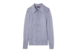 Brushed wool mohair cardigan