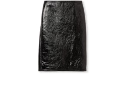 Shiny leather and neoprene skirt