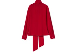 Chemise en crêpe de Chine avec nœud de cou