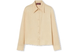 Chemise en jacquard de soie à motif GG enlacés