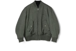 Chaqueta bomber mouliné de lana de espiguilla