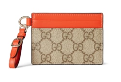 GG Emblem card case with strap