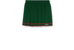 Faltenrock mit gestreiftem Besatz