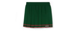 Pleated skirt with striped trim