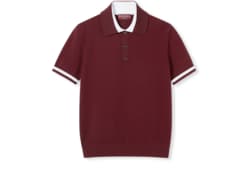 Polo de piqué de algodón con intarsia