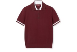 Polo in piquet di cotone con intarsio