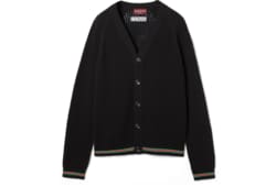 Cardigan in maglia di cotone con nastro Web