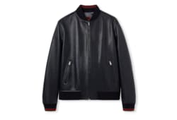 Giacca in pelle nappa con cerniera