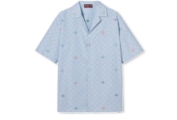 Striped cotton bowling shirt