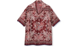 Camicia bowling in twill di seta con stampa