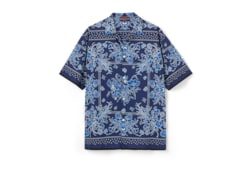 Printed cotton poplin bowling shirt